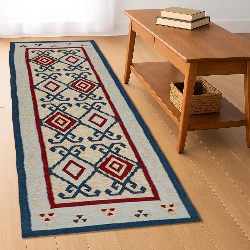 Handmade Wool Jute Kilim Runner, Kilim Rug Runner, Jute Runner, 2x10 Ft Kitchen Runner, Reversible Classic Staircase, Vintage Antique Rug