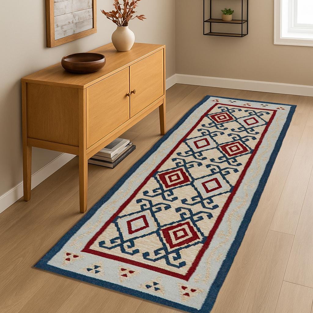 Handmade Wool Jute Kilim Runner, Kilim Rug Runner, Jute Runner, 2x10 Ft Kitchen Runner, Reversible Classic Staircase, Vintage Antique Rug
