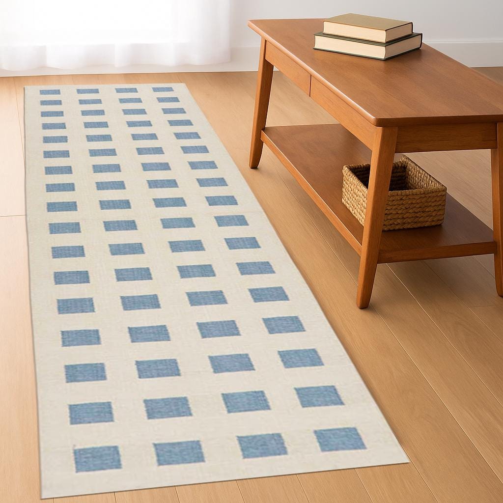 Natural Wool Jute Runner Rug | Handwoven Farmhouse Hallway Carpet | Neutral Boho Decor Hallway Runner | Rustic Flatweave Sustainable Rug