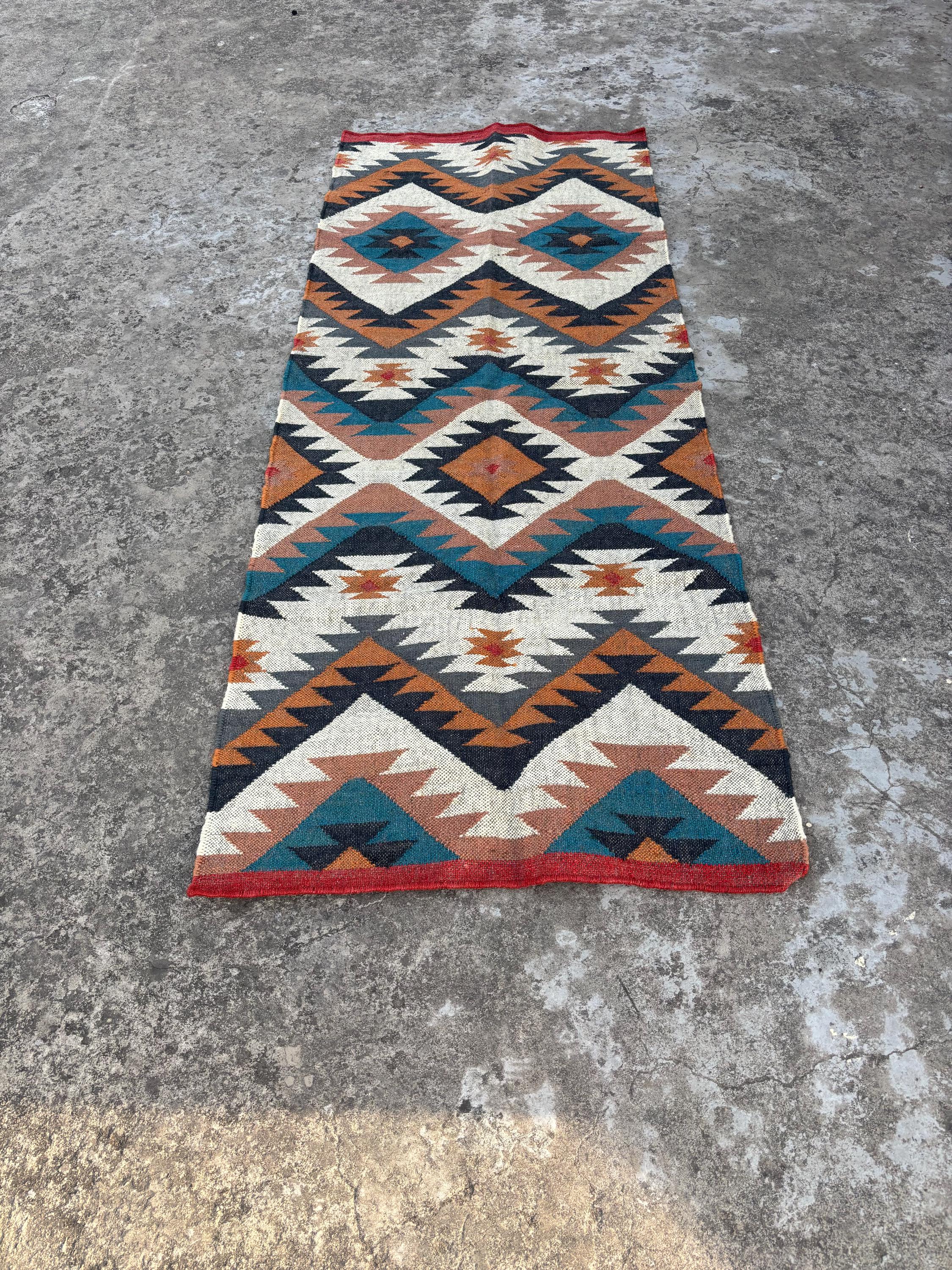 Handmade Wool Jute Runner, Jute Hallway & Kitchen Decor, Custom Size 2x30 Feet, Outdoor Indoor Stairs Wool Jute Runner