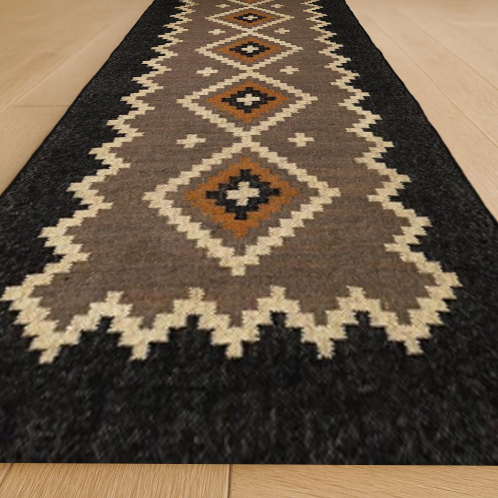 Wool jute rug jute, Wool Jute Runner, Traditional Rug, Natural Fiber Rug, Hallway Runner, Staircase runner rug, Handwoven Runner Dhurrie Rug