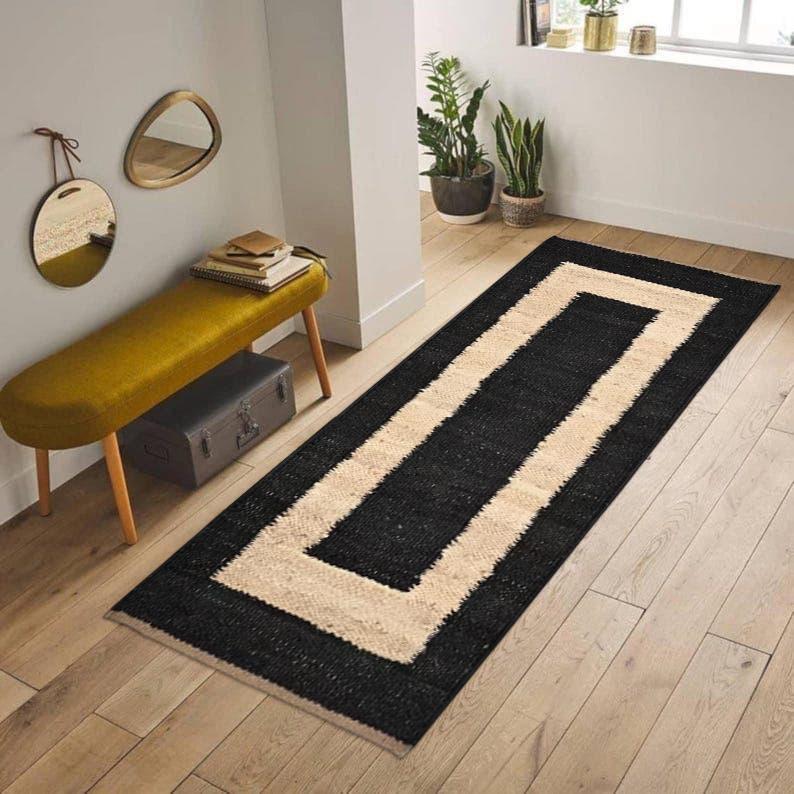Woven Jute Runner, Natural Jute Runner Rug, Indian Handwoven Jute Rug, Stair Runner, Handmade jute Runner, Jute Hallway & Kitchen Decor