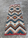 Handmade KILIM Rug, Oriental Multicolor Jute Rug, Wool Rug Kilim Dhurrie, Traditional Indian, Navajo Kilim Rug, Aztec Rug, Accent Rug