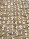8X10 9x12Ft Natural Floral Cotton Jute Rug, Modern Handmade Jute Rug, Jute and Cotton Rug, Handmade Cotton Jute Rug.