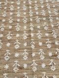 Beige Jute and Cotton Rug with white Flower Natural Jute Hand Woven Premium Quality , Jute and Cotton Rug Handmade Cotton Jute Rug