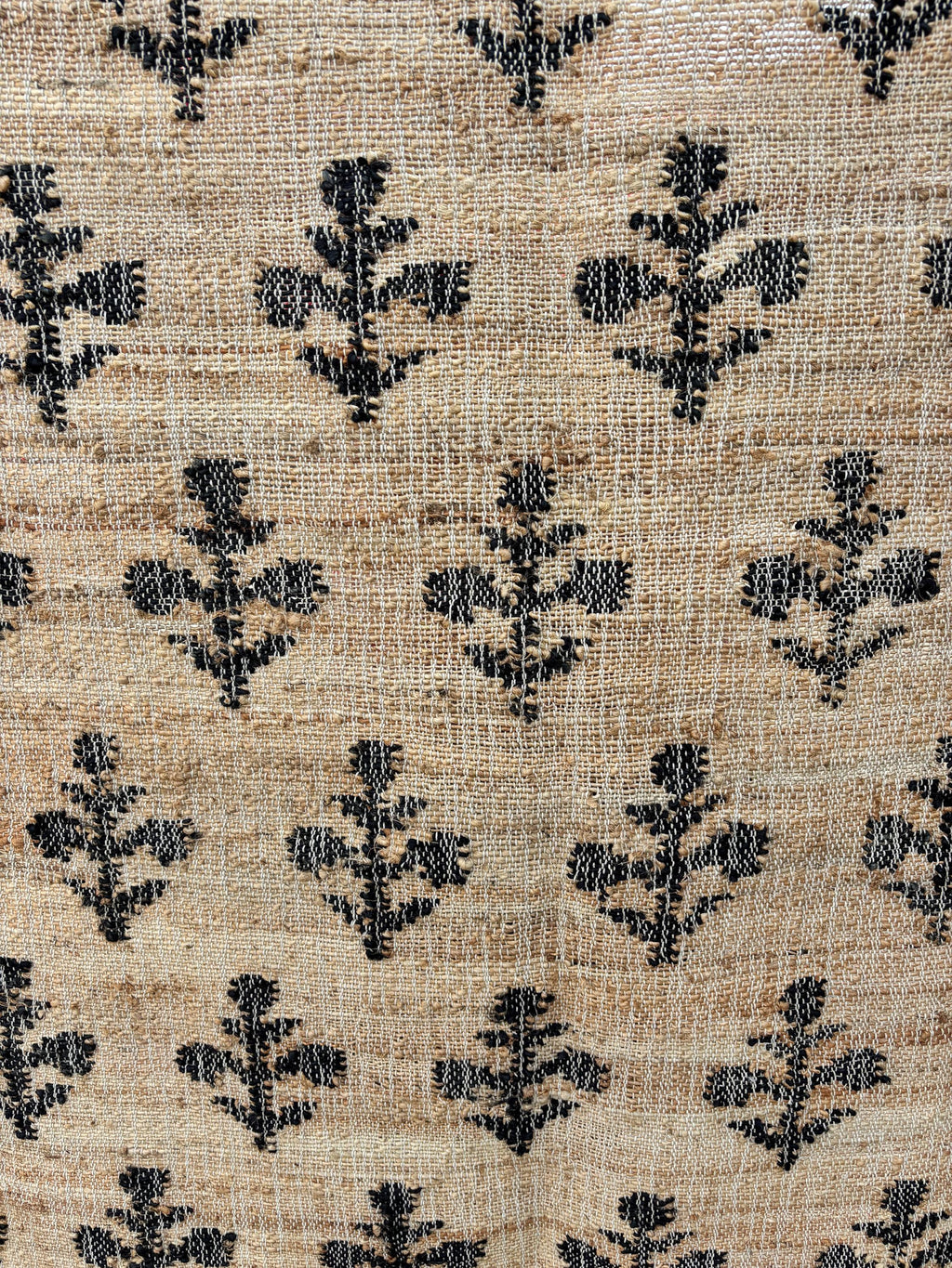 Handwoven Cotton & Jute Rug – Black, Beige Multicolor Boho Dhurrie, Handmade Cotton Jute Rug, Eco-Friendly Handmade Rug