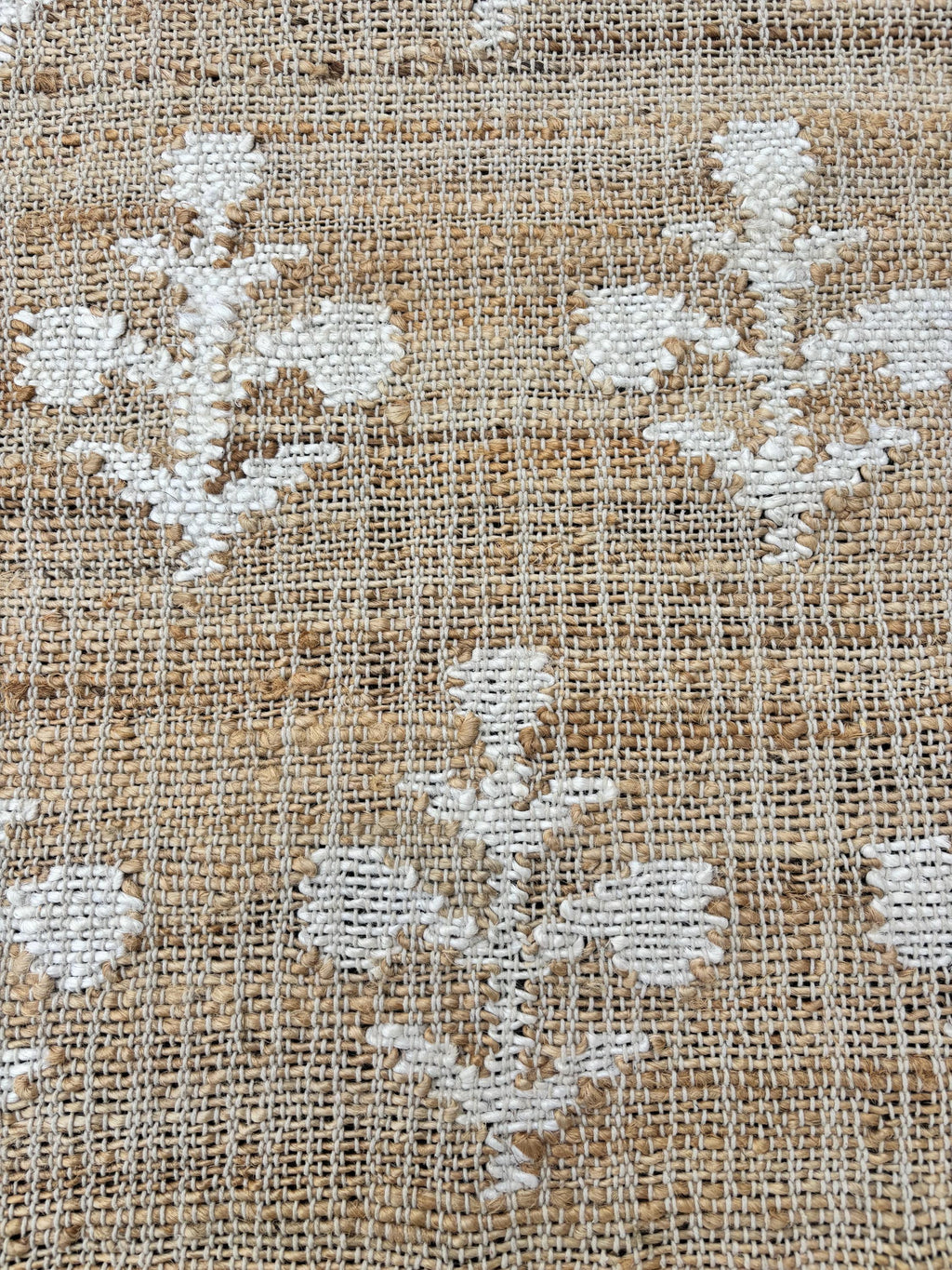 Jute and Cotton Runner Rug, Cotton Jute Blend Rug, Organic Natural Jute Rug, Handmade Cotton Jute Rug.