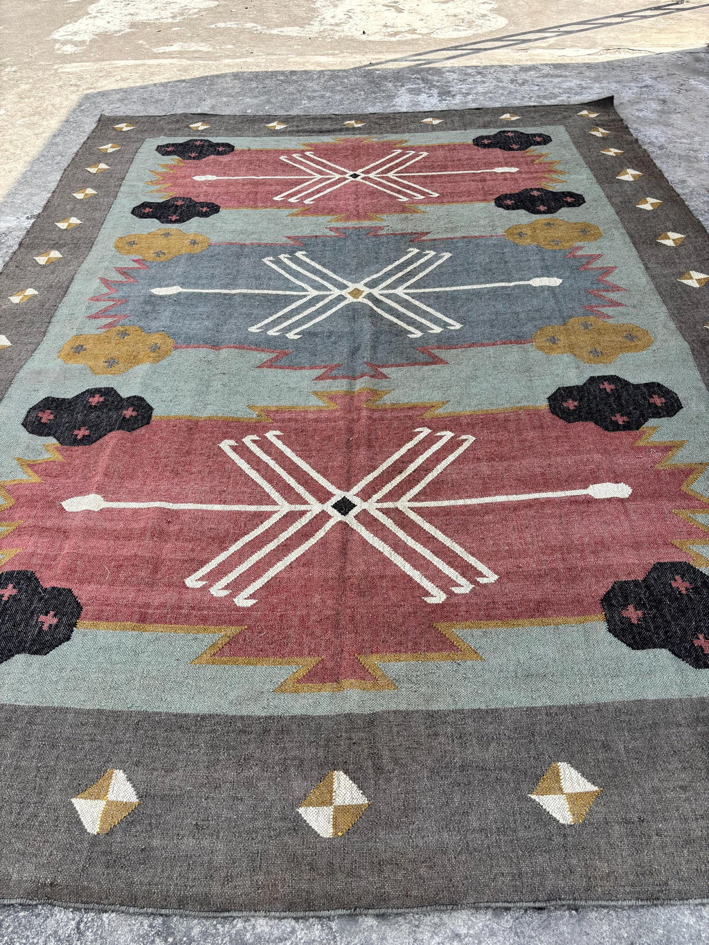 Wool Jute Kilim Rug, Handwoven, Kilim Runner Rug, Handmade, Kilim Dhurrie Rug, Traditional Indian/WOOL JUTE RUGS