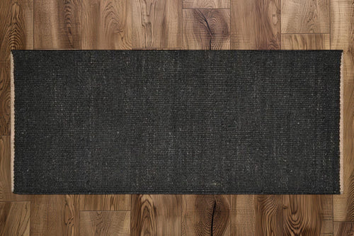 Black Jute Runner Rug, Handmade Jute rug, Boho living room rug, natural jute rug, square rug, braided jute rug, custom size