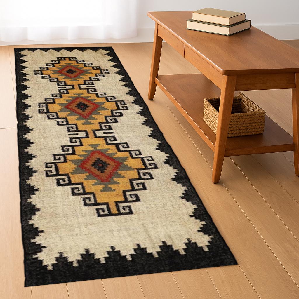 Wool Jute Runner Rug, Handmade Rug, Oriental, Traditional, Indian, Handwoven wool rug, modern rug, Stair Runner Rug