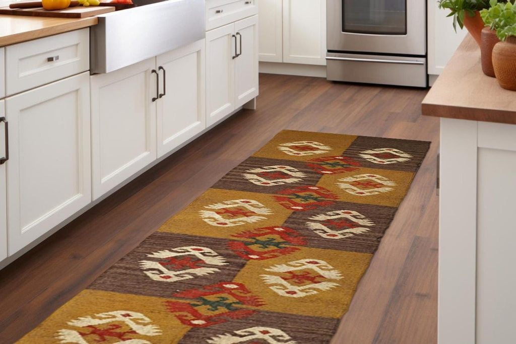 Handmade Bohemian Eco Friendly Wool Jute Runner, Reversible Handmade Vintage Rugs, large living room rug, Oriental, Traditional Rug