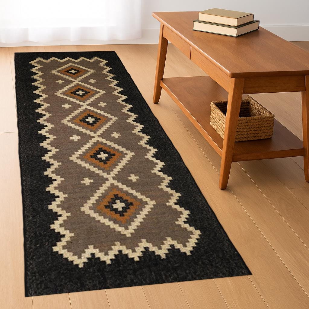Wool jute rug jute, Wool Jute Runner, Traditional Rug, Natural Fiber Rug, Hallway Runner, Staircase runner rug, Handwoven Runner Dhurrie Rug