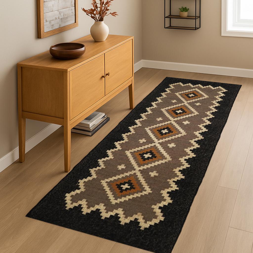 Wool jute rug jute, Wool Jute Runner, Traditional Rug, Natural Fiber Rug, Hallway Runner, Staircase runner rug, Handwoven Runner Dhurrie Rug