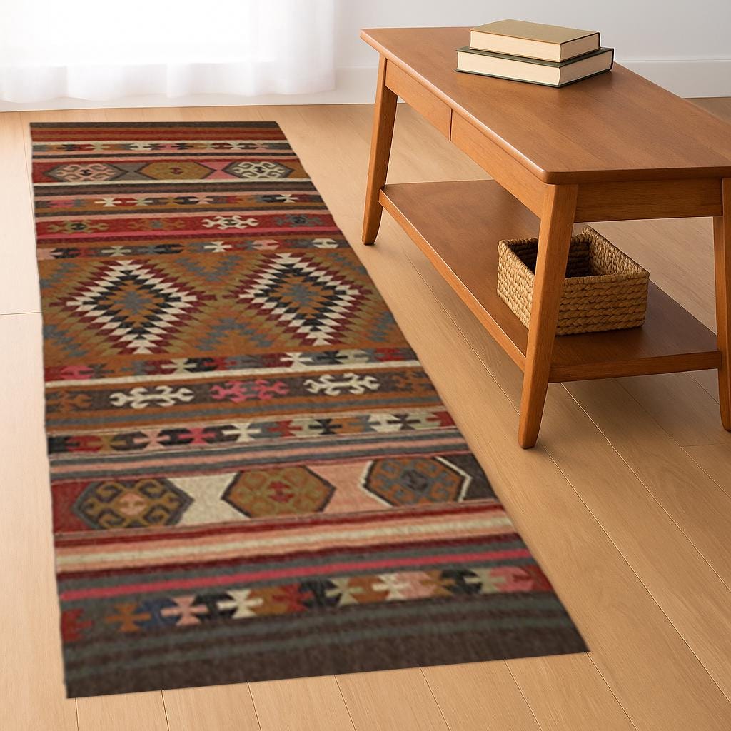 Handwoven, Wool and Jute Rug Handmade, Motifs, Oriental, Traditional Indian, Geometric, Turkish, Home, Victorian, Hipster, FREE SHIPPIING