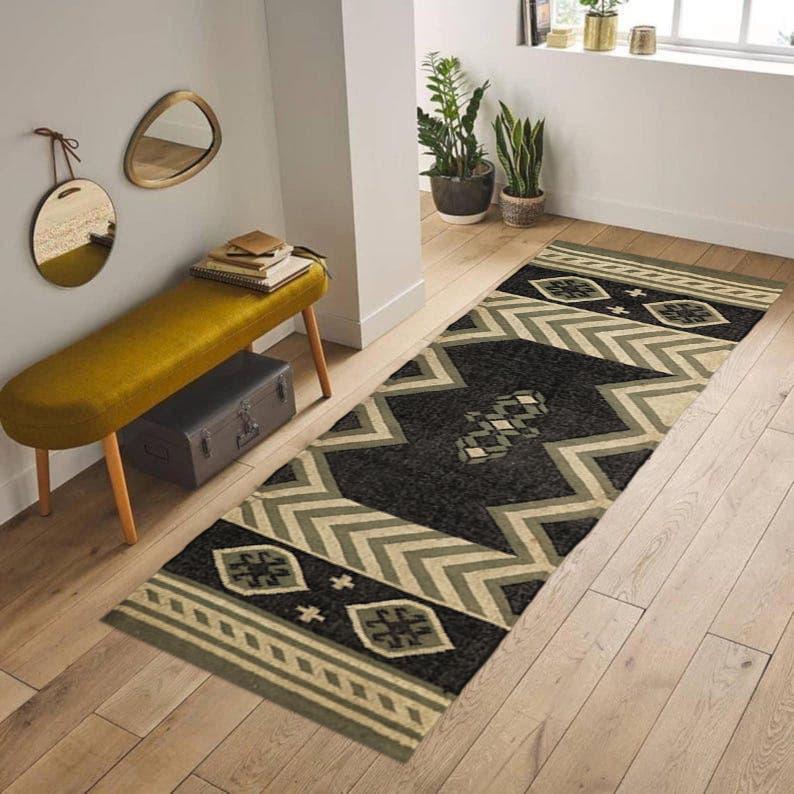 Handwoven, Wool and Jute Rug Handmade, Dhurrie Rug, Traditional Indian WOOL JUTE RUGS, Natural Wool Jute Ethnic Large Area Carpet Runner Rug