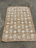 Natural Floral Cotton Jute Rug, Handmade loom Cotton jute Rug Carpet, Custom Size Rug, Outdoor Rug, traditional handwoven rug