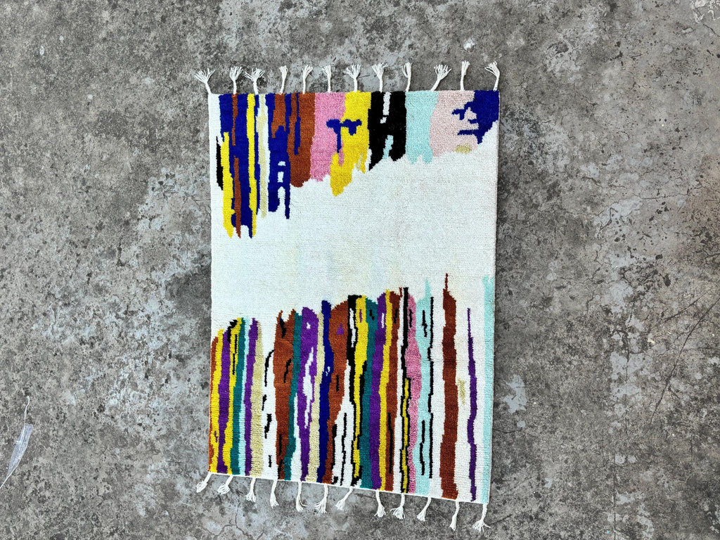 Colorful Moroccan Rug, Abstract handmade colorful rug for living room, custom rug, Berber rug, handmade rug gift, Bohemian Rug