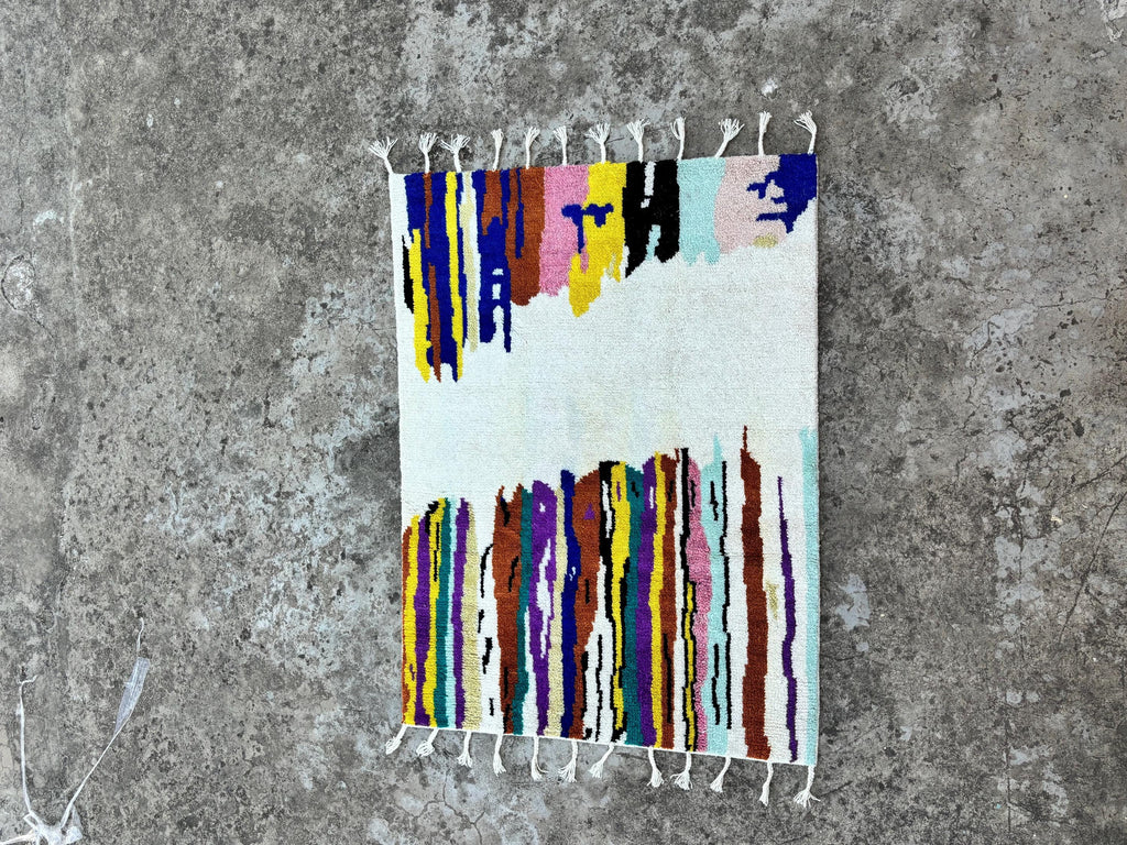 Colorful Moroccan Rug, Abstract handmade colorful rug for living room, custom rug, Berber rug, handmade rug gift, Bohemian Rug