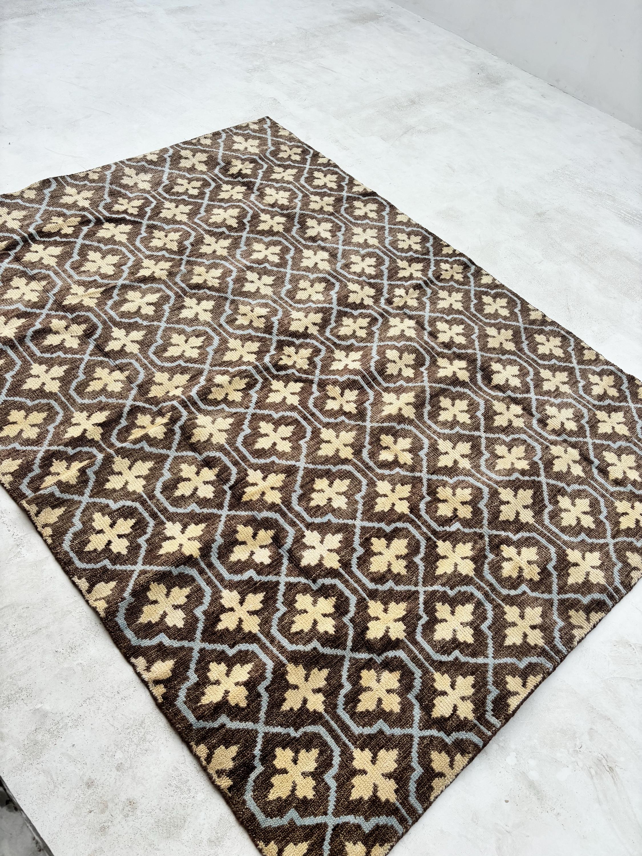 Handwoven Moroccan Beni Ourain Rug Modern Wool Area Carpet Custom Bedroom Living Room Rug 6x9, 8x10 Custom Rug