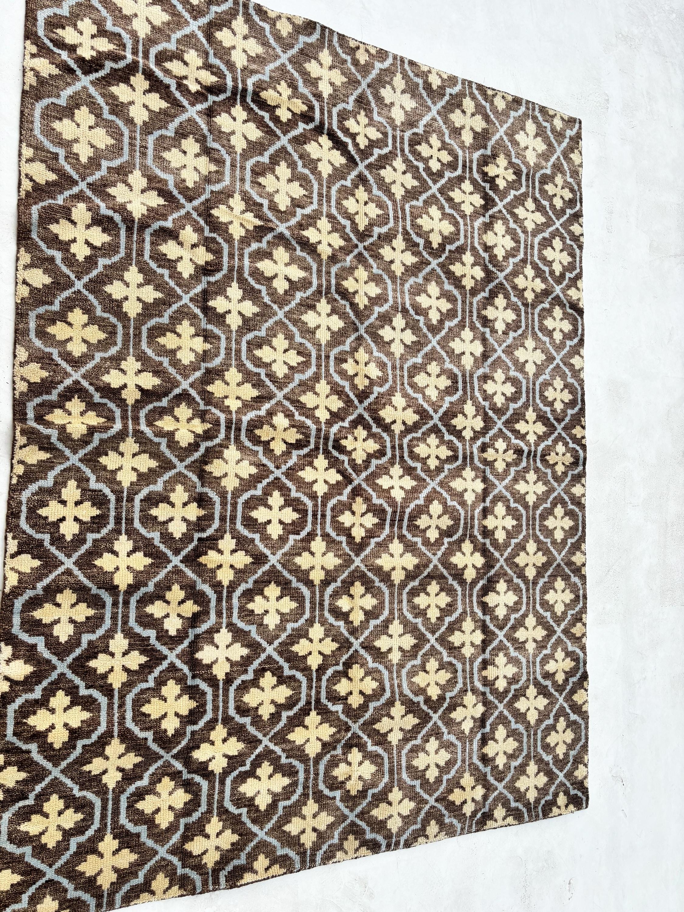 Handwoven Moroccan Beni Ourain Rug Modern Wool Area Carpet Custom Bedroom Living Room Rug 6x9, 8x10 Custom Rug