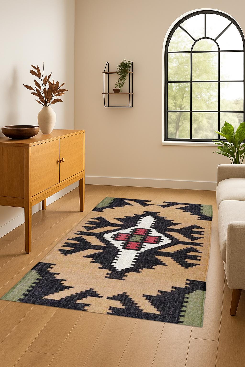 8x10 Area Rug, 8x10 Kilim Rug, Custom Size Indian Handwoven Kilim Wool Jute Rug, Multicolor Décor Rug
