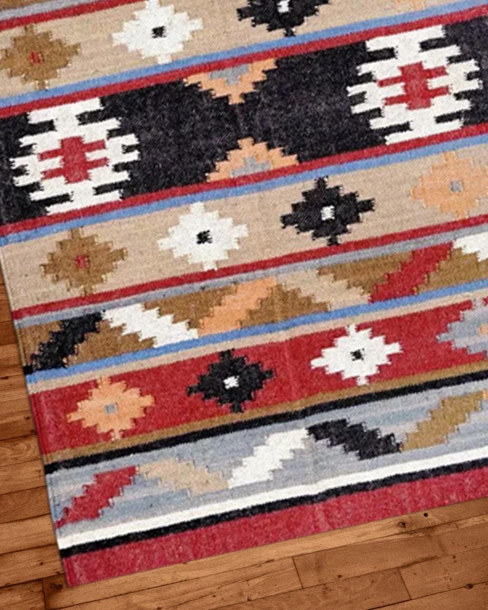 Handmade jute & wool rug living room-Vintage kilim rug 8x10-wool striped kilim rug, Floor Covering Carpet, Indian Jute Rug, Custom Size rug