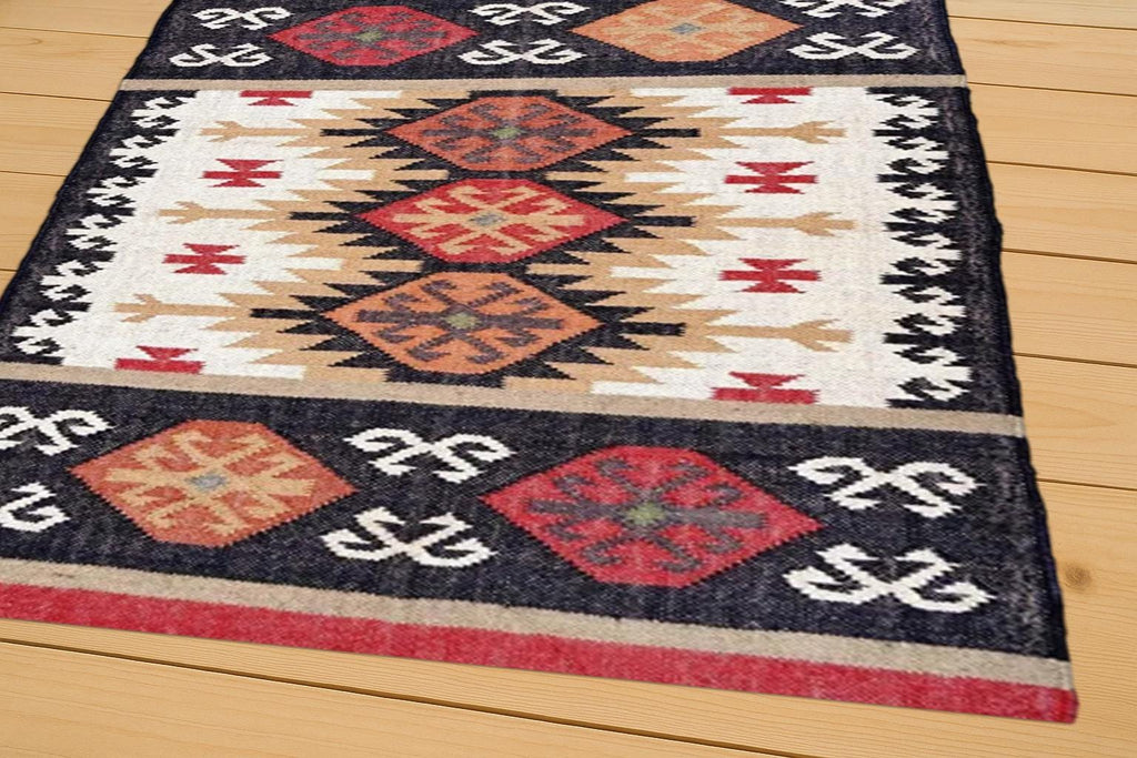 Handwoven Vintage Kilim Rug, Jute Wool Rug Large Area Rug, Turkish Area Rug, Outdoor Rug, Jute Area Rug, Indian Dhurrie 8x10, 9x12, 10x12 Ft