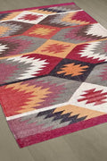 Kilim Rug, Multicolor Handwoven, Wool and Jute Rug Handmade, Kilim Dhurrie Rug, Motifs, Oriental, Aztec Accent Southwestern Rug 9x12,7x10 ft