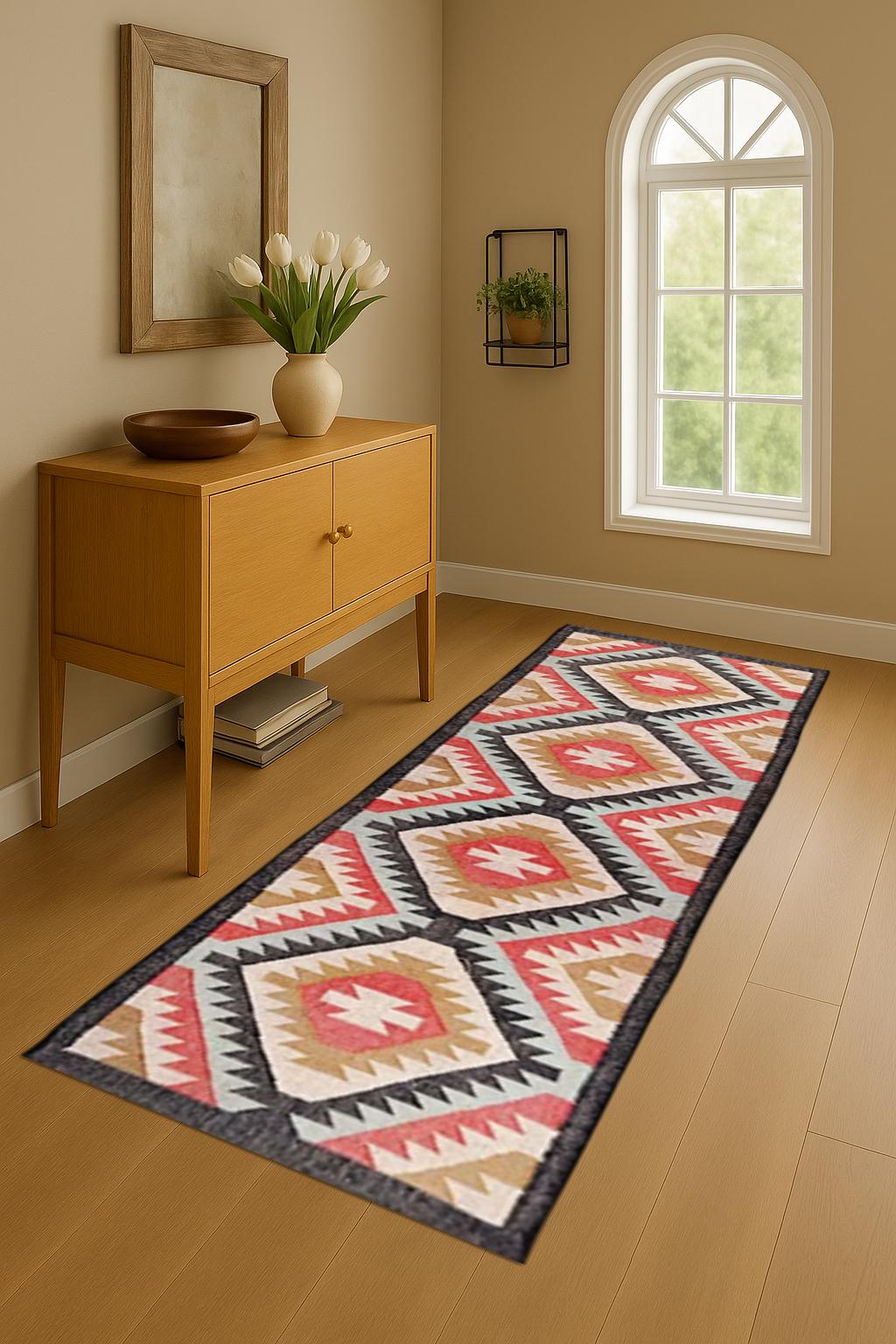Handwoven Wool Jute Runner | Natural Hallway Rug | Boho Wool  Jute Runner | Farmhouse Long Rug Natural Fiber Runner | Wool Jute Carpet