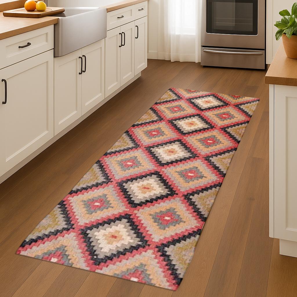 Flatweave Wool Jute Runner | Minimalist Natural Runner | Eco Home Decor | Long Handwoven Rug for Hallway or Kitchen