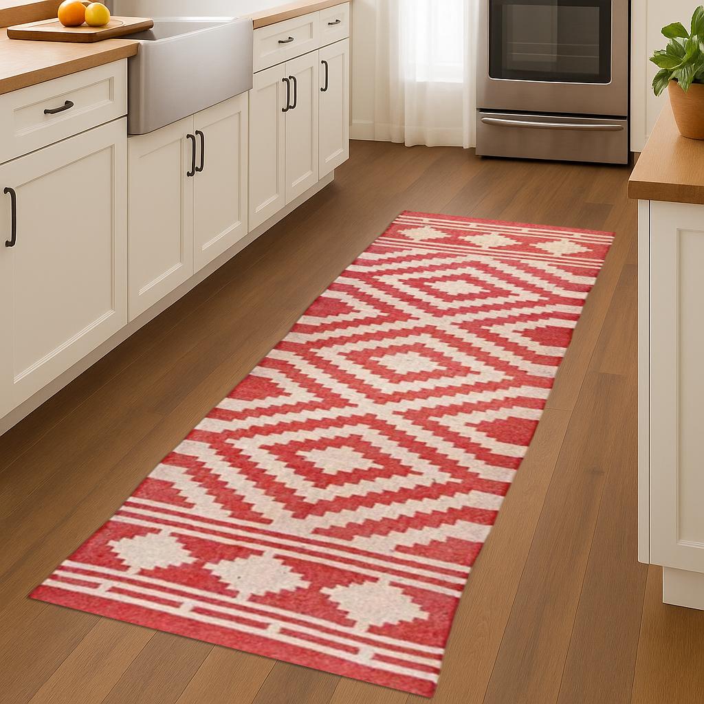 Natural Wool Jute Runner Rug | Handwoven Hallway Runner | Boho Farmhouse Long Rug | Eco-Friendly Entryway Runner | Kitchen Fiber Rug