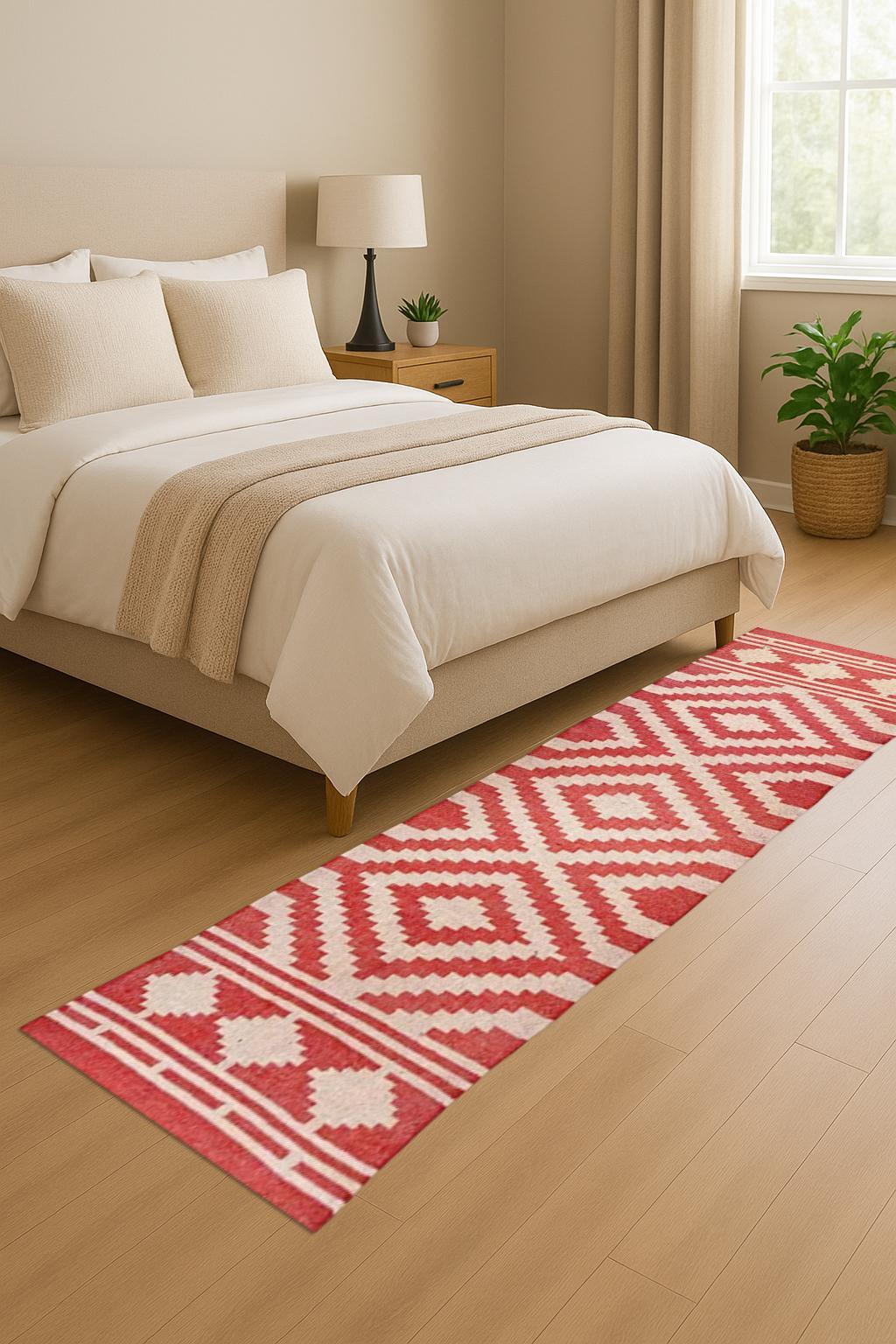 Natural Wool Jute Runner Rug | Handwoven Hallway Runner | Boho Farmhouse Long Rug | Eco-Friendly Entryway Runner | Kitchen Fiber Rug