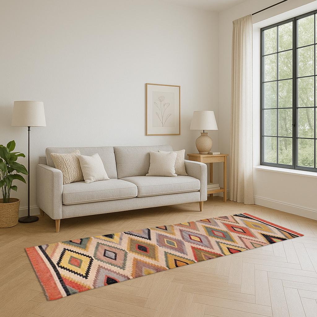 Eco-Friendly Wool Jute Runner Rug | Rustic Hallway Decor | Durable Handwoven Natural Fiber Runner | Handmade Organic Rug