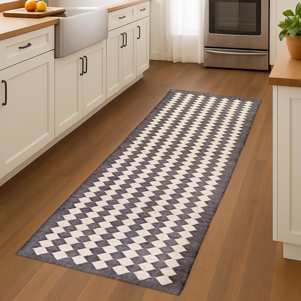 Handmade Wool & Jute Runner | Rustic Hallway Rug | Neutral Boho Runner | Sustainable Natural Fiber Rug | Kitchen/Bath Runner