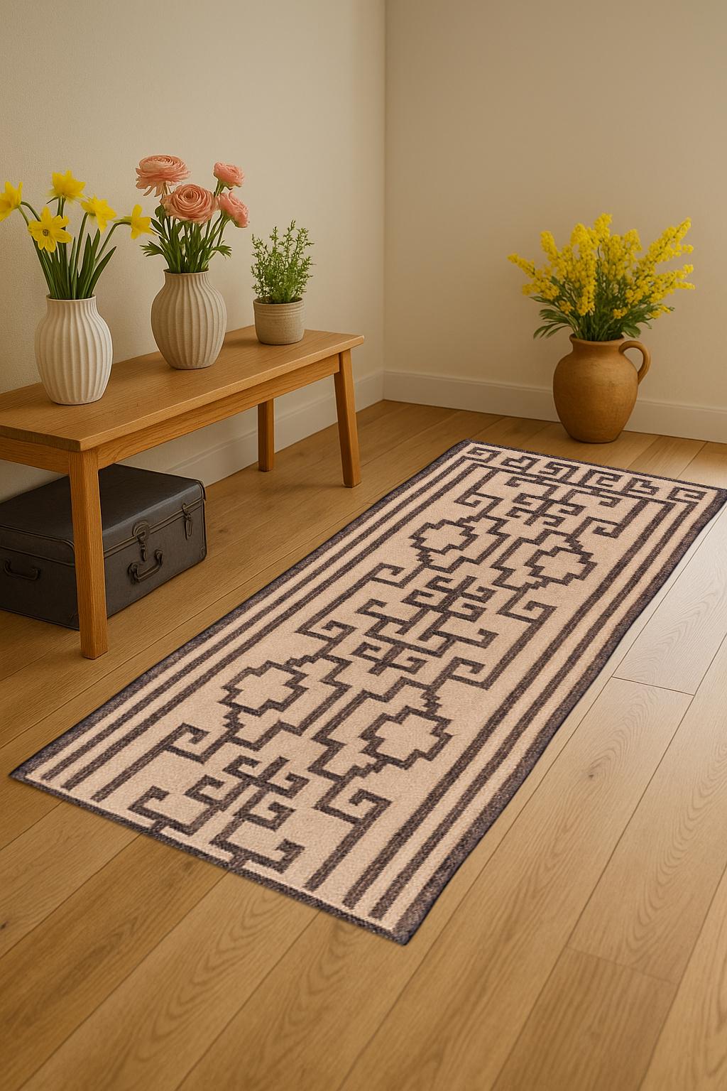 Handwoven Wool & Jute Rug | Natural Area Rug | Boho Farmhouse Decor | Eco-Friendly Rug | Living Room Bedroom Entryway Carpet | Custom Sizes