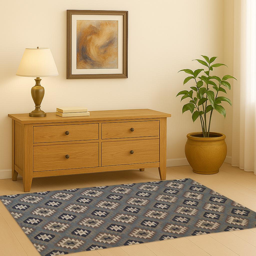Wool Jute Rug, Kilim Area Rug, Handmade Kilim Runner Rug, Boho Hallway Rug, Vintage Kitchen Rug, Bohemian Rug, Indian Dhurrie Rug