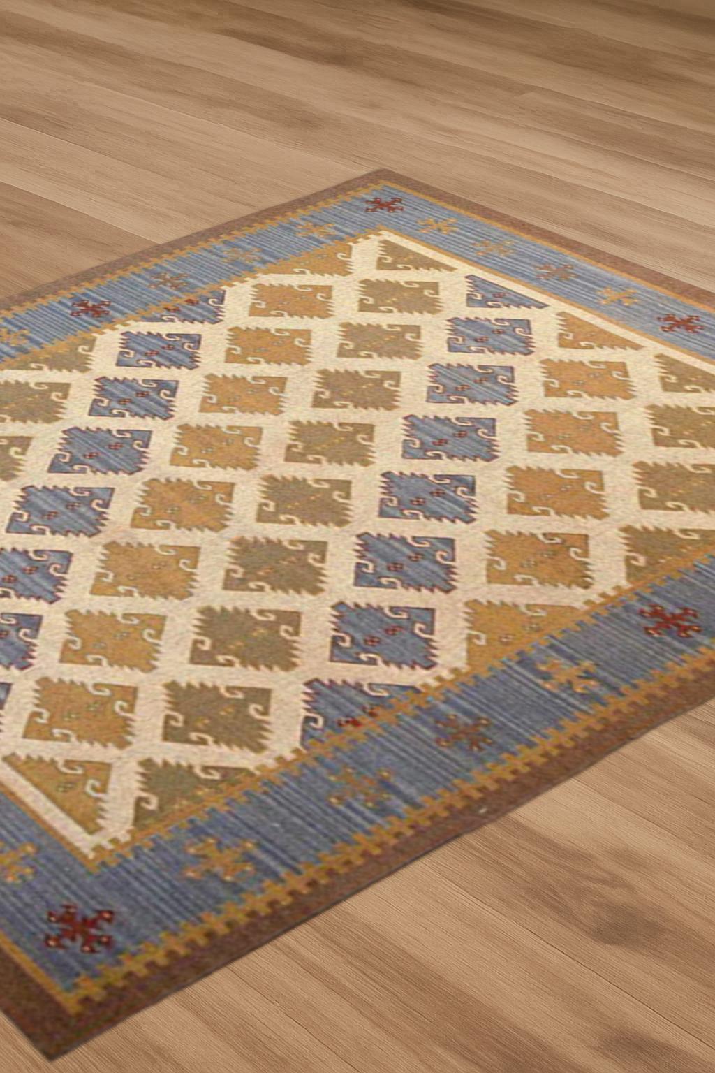 Wool Jute Kilim Oriental Rug | Custom Size Wool Rug |Vintage Area Rug |Boho Jute Rug |Handmade Wool Jute Rug | Prayer Mat | Flatweave Carpet