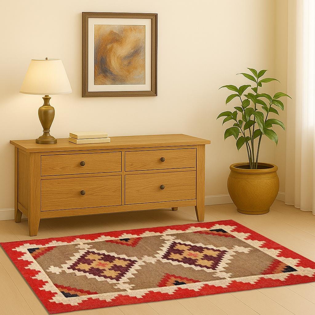 Wool and Jute Rug Handmade, Kilim Dhurrie Prayer Mat | Vintage Rug | Turkish Handwoven Kilim Rug | Traditional Artistic Decor Rugs For Home