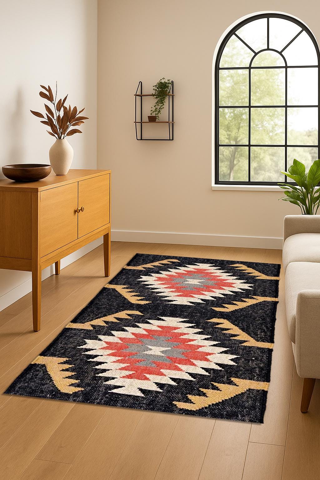 4x6 Ft Custom Hand Woven Navajo Kilim Rug, Handmade Rug For Home And Living Room, Kitchen Rug, Boho Scandinavian Decor