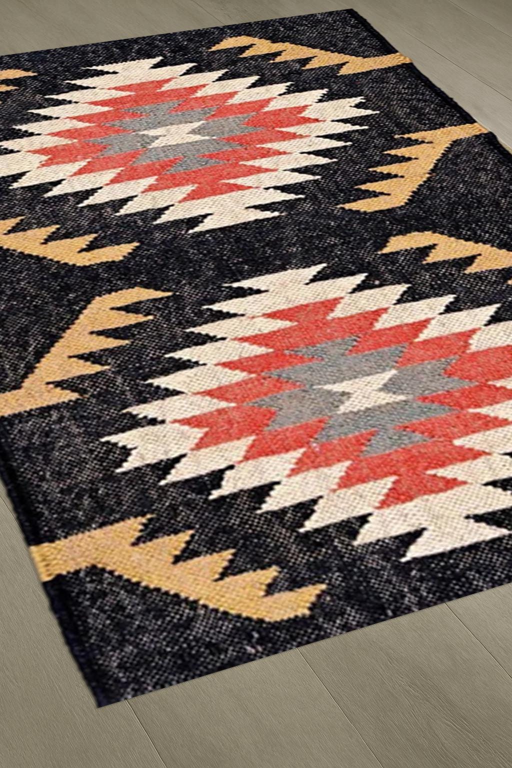 4x6 Ft Custom Hand Woven Navajo Kilim Rug, Handmade Rug For Home And Living Room, Kitchen Rug, Boho Scandinavian Decor