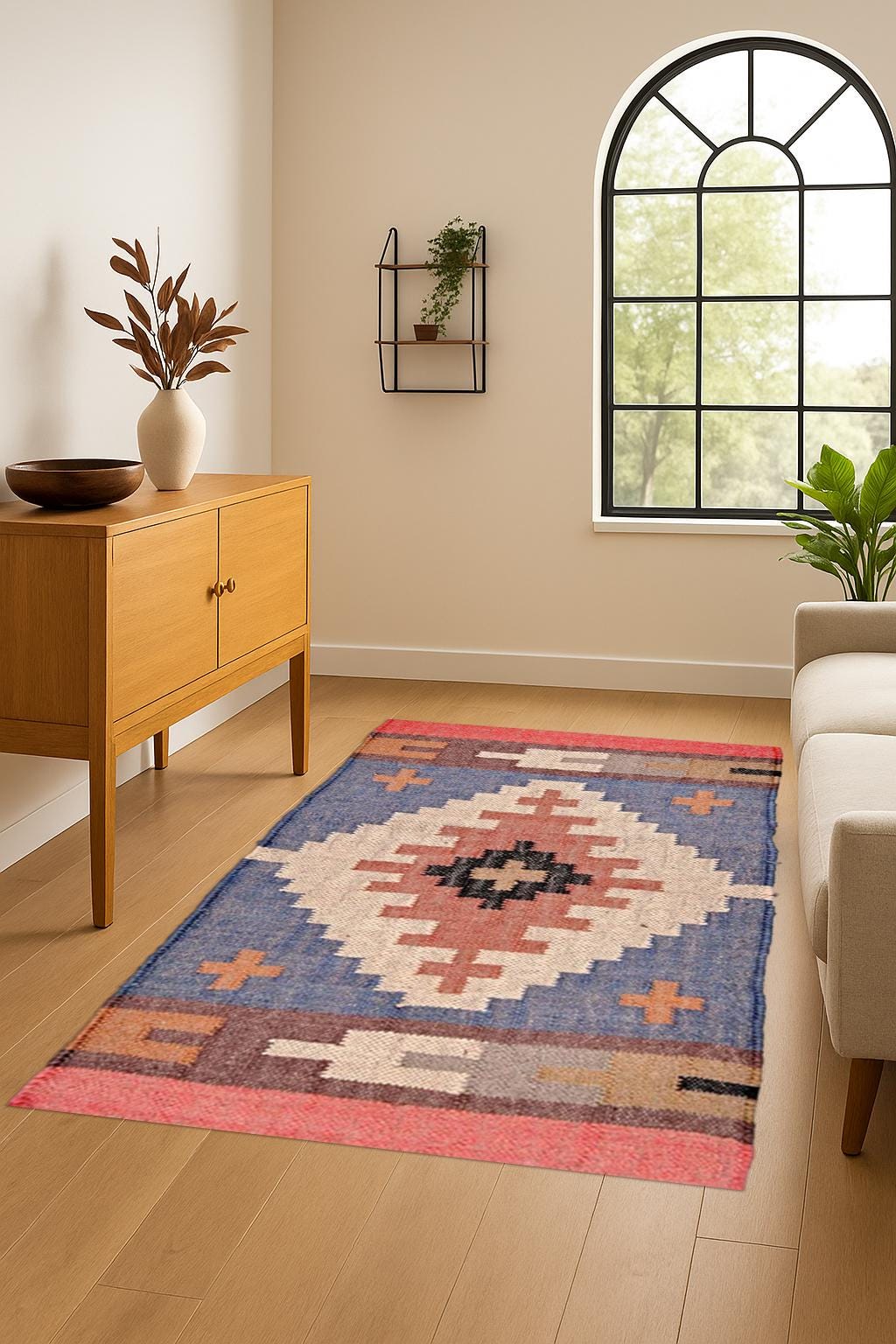 5 x 8 ft, Handmade KILIM Rug, Multicolor, Jute Rug wool rug Kilim Dhurrie, Hallway kitchen Living Floor, Vintage Room Gifts, Oriental Rug