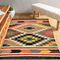 Handmade Large Kilim Rug, Handwoven, Wool and Jute Rug Handmade, Kilim Dhurrie Rug, Motifs, Traditional Indian jute Area rug Oriental