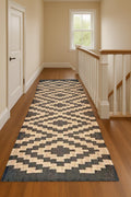 Handmade Wool Jute Runner Rug | Natural Hallway Runner | Farmhouse Boho Entryway Rug | Eco-Friendly Long Rug | Custom Size Runner