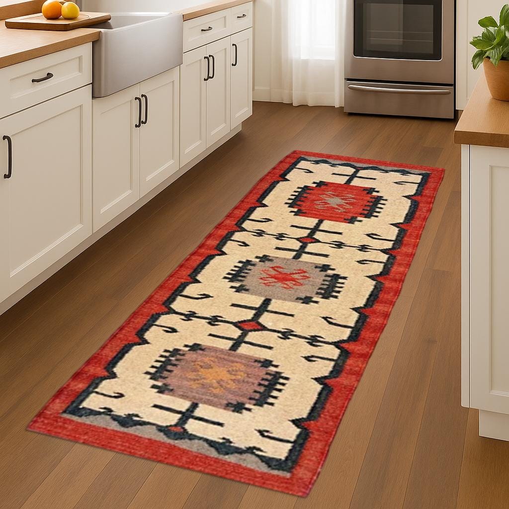 Farmhouse Wool Jute Hallway Runner | Handmade Natural Rug | Long Boho Runner | Eco-Friendly Area Rug | Custom Order