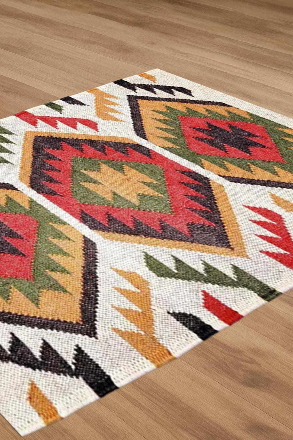 Handmade Wool Kilim Rug, Traditional Handwoven Kilim Rug, Outdoor/Indoor Rug, Home Decor,Living, Gift, Wall  Decor, Floor, Celling Rug,