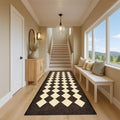 Checker Diamond Runner Rug | Long Hallway Carpet | Modern Geometric Rug | Stylish Entryway Runner | Custom Order
