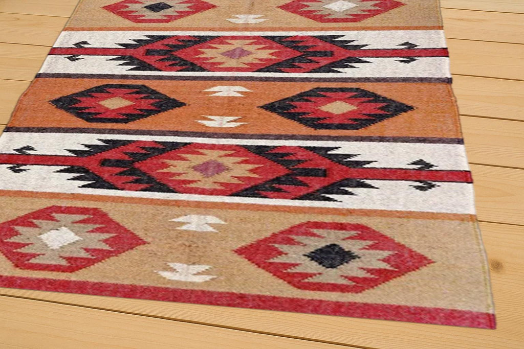 Earthy Jute Kilim Area Rug – Textured Boho Scandinavian Decor