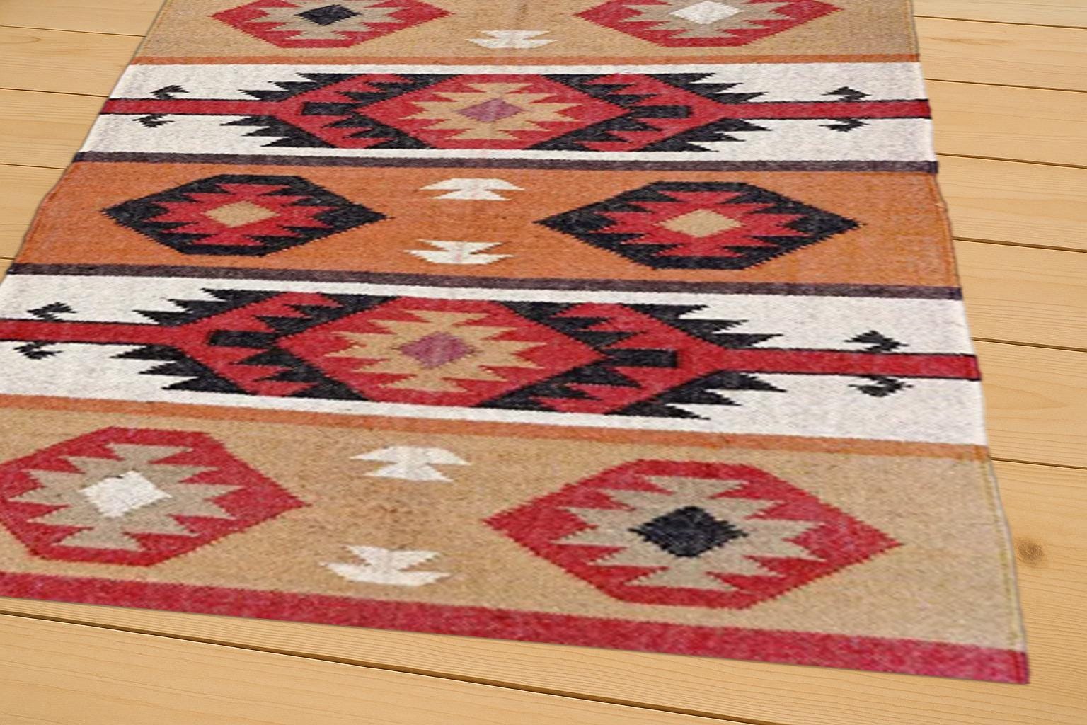 Earthy Jute Kilim Area Rug – Textured Boho Scandinavian Decor