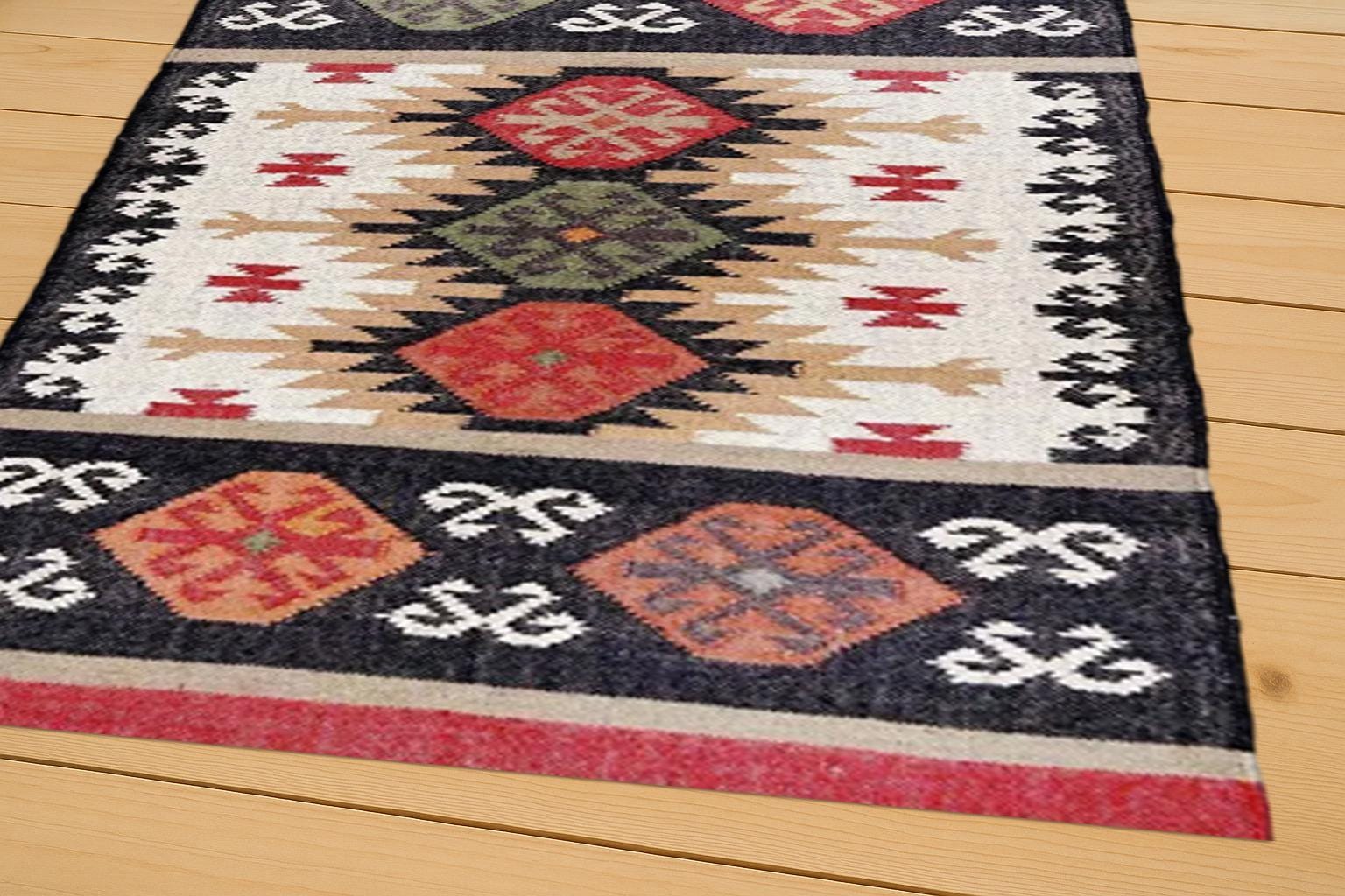 Natural Jute Kilim Rug – Handmade Neutral Toned Area Rug