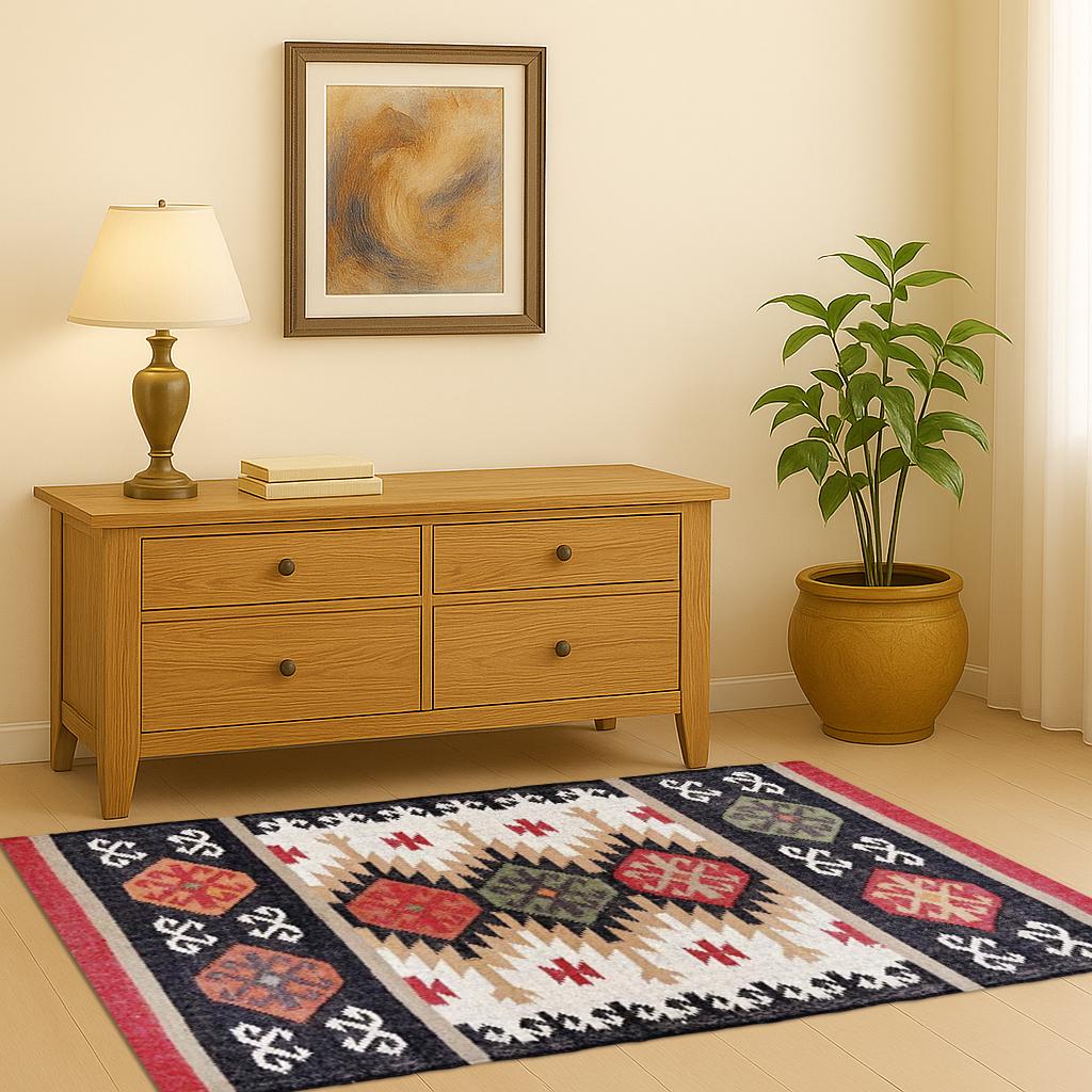 Natural Jute Kilim Rug – Handmade Neutral Toned Area Rug